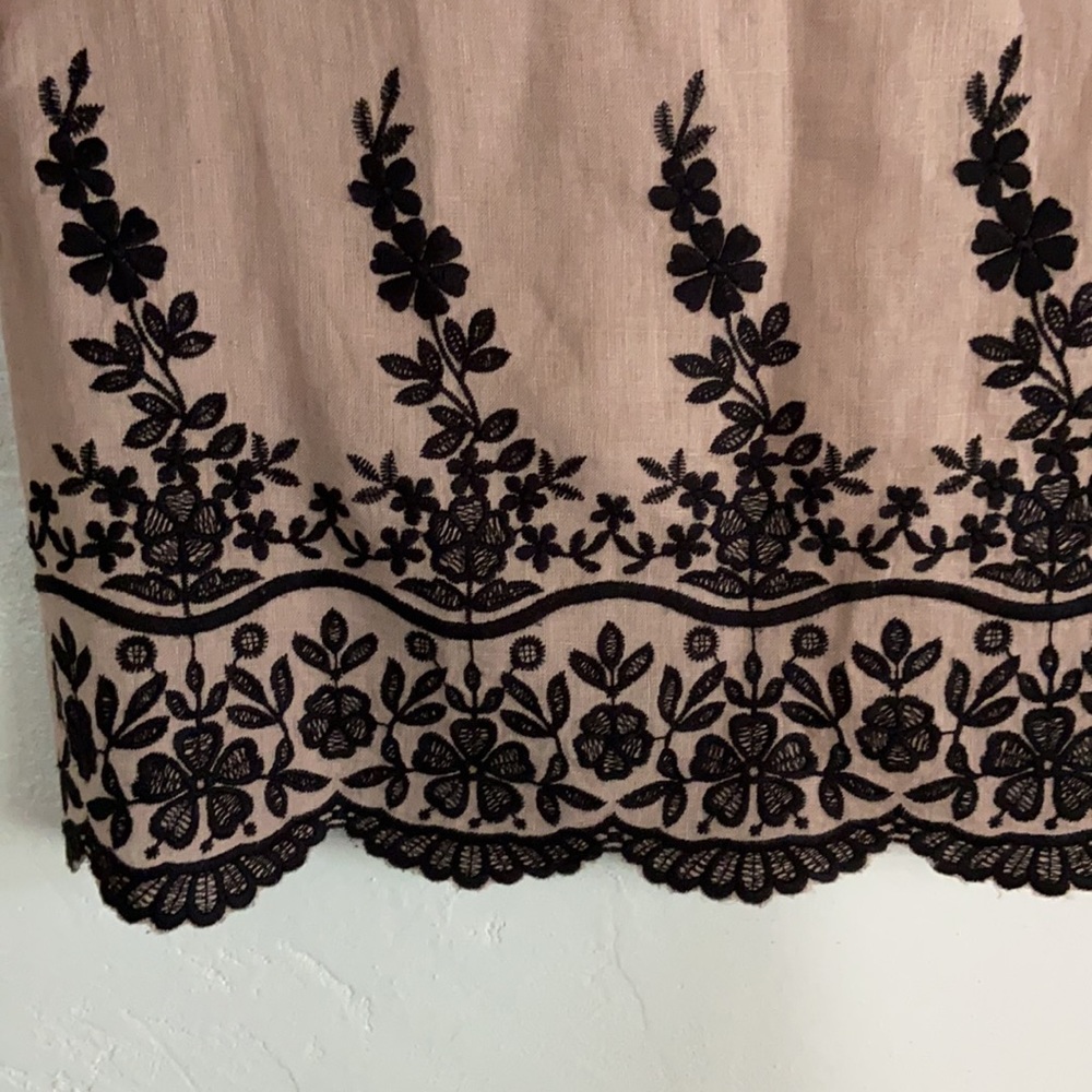 J.Crew Scalloped Embroidered Linen top Shirt - Picture 6 of 8